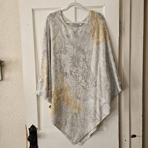 Catherines Silver And Gold Metallic Sweater Poncho Womens 4x 5x NWT